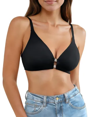 Produktbild von BH ohne Bügel, drahtlos – vorgeformter Crop-Top – Schwarz