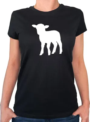 Produktbild von Huuraa Damen T-Shirt Lamm Silhouette M Black Bio Baumwolle Fairtrade Damenshirt Geschenkidee