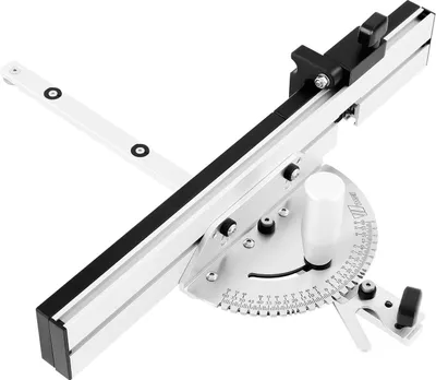 Image de Guide d'onglet de précision - Pour scie à table - Angle réglable 0-60° - Travail du bois - Argent