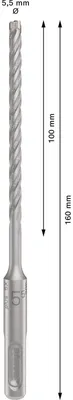 Zdjęcie produktu dla Wiertło Bosch PRO SDS Plus-5X, 5,5x100x160m