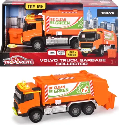 Produktbild von Volvo Truck Garbage Collector Majorette 213743000 - orange, 1:50, Licht und Sound