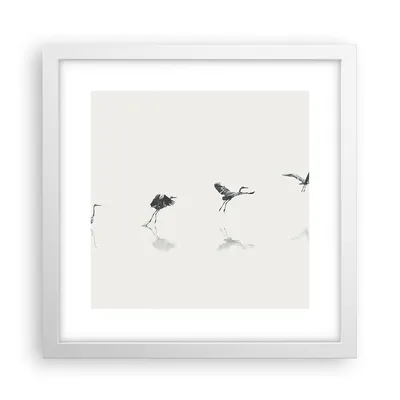 Produktbild von Gerahmtes Poster - Weißer Rahmen - Flug Vogel Reiher - 30x30 cm - Wand Bild - Wanddeko - Wandbilder - Kunstposter - Wandposter - Bilderrahmen - Bilder - Kunstdruck - Wanddekoration - P2WAC30x30-5096