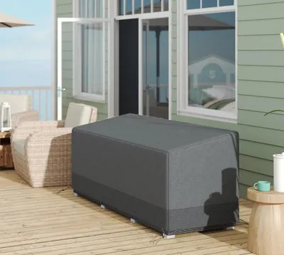Produktbild von Schutzhülle für Gartenmöbel Wasserdicht Abdeckung Anti-UV 190,5 x 72 x 76cm grau