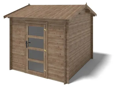 Image de Abri de jardin en bois - 7.5m2 - 2.5x3m - Traité - Ep. 28mm - Couleur: marron - DOM675 - ALTANKA