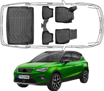 Produktbild von 3D Fußmatten & Obere Kofferraumwanne Auto Set Kompatibel mit Seat ARONA 2017 - 2024