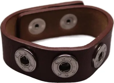 Produktbild von Braunes Armband mit Druckknopf, 21,5 cm lang