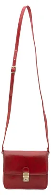 Imagen del producto de Bolsos de hombro para mujer, hechos de cuero genuino "vacchetta", con cierre ajustable y hebilla de clip