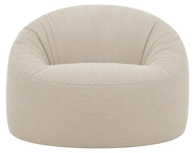 Image de Pouf déhoussable velours côtelé BANANAIR 100 cm beige