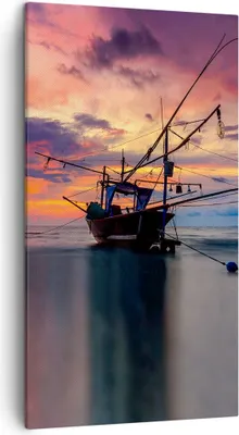 Produktbild von Bild auf Leinwand - Leinwandbild - Einteilig - Asien Boot Kutter - 45x80cm - Wand Bild - Wanddeko - Wandbilder - Leinwanddruck - Bilder - Wanddekoration - Leinwand bilder - Wandbild - PA45x80-4144