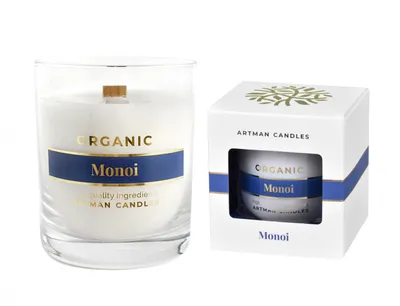 Image de Bougie Nohel Garden en verre BIO Monoï parfumée mèche en bois 250g