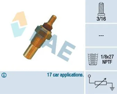 Produktbild von FAE 32020 Kühlmitteltemperatursensor für FORD TRANSIT Kasten (T) TRANSIT MK-4 Pritsche/Fahrgestell (E) TRANSIT Bus (T) TRANSIT Bus MK-4 (E)