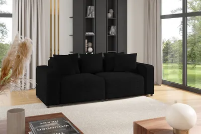 Produktbild von Sofa Designersofa MEGAN 2-Sitzer in Stoff Poso Schwarz