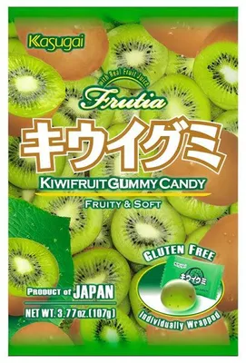 Immagine prodotto di Frutia Kiwi Gummy - 107 g - Senza glutine - Dolciumi giapponesi - Caramelle gommose alla frutta