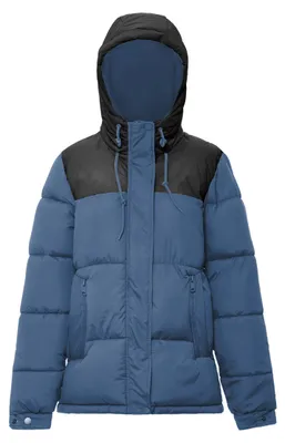 Immagine prodotto di Giacca imbottita trapuntata da donna, colore blu scuro/verde scuro/nero, taglia XL