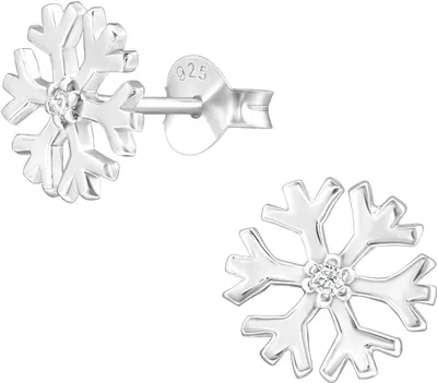Produktbild von Ohrringe Ohrstecker 925 Sterling Silber Schneeflocke mit Zirkonia