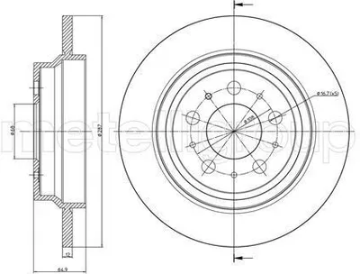 Produktbild von 2x METELLI Bremsscheibe 23-0562C für VOLVO V70 II (285) XC90 I (275) S60 I (384)