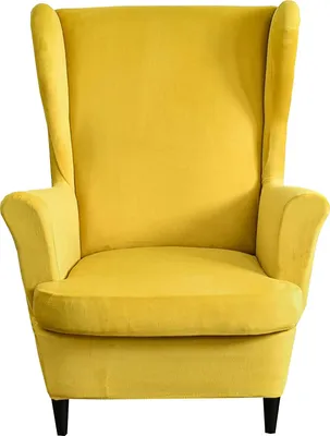 Obrázek produktu pro 2-dílný kryt křídla židle, křídlo židle Velvet Slipcovers kryt židle kryt s područkou vysoké zpět, žlutá