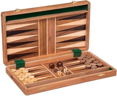 Imagen del producto de Juego de backgammon de madera, 36 x 40,5 cm