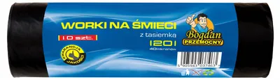 Produktbild von Müllsäcke mit Zugband 120L 10 Stück 40 um schwarz Bogdan Przemocny