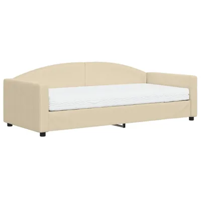 Produktbild von vidaXL Tagesbett mit Matratze Creme 90x200 cm Stoff