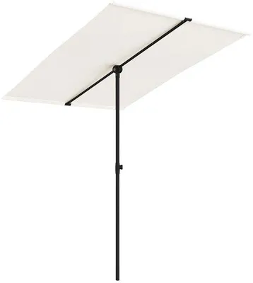 Image de Parasol de jardin en aluminium, 2 x 1,5 m, couleur sable blanc