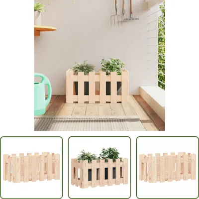 Produktbild von The Living Store Pflanzkübel Lattenzaun-Design 60x30x30 cm Massivholz Kiefer