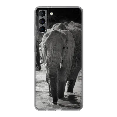 Produktbild von MuchoWow® Handyhülle Schutzhülle Hülle für Samsung Galaxy S21 Plus Elefant - Tiere - Wasser - Schwarz und weiß Silikon Softcase Handy Hülle - Handy-Tasche
