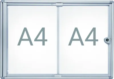 Image de MAUL Vitrine d'affichage MAULextraslim format horizontal 2 x A4 aluminium 3.1 x 49 x 35.1 cm argenté