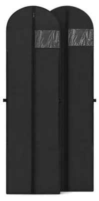 Kleidersäcke 2er-Pack 60x180 cm wasserdicht staubdicht schwarz