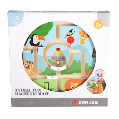 Image de Autres marques : Dorjee. Jeu de labyrinthe en bois, thème : animaux, dimensions : 22 x 22 cm
