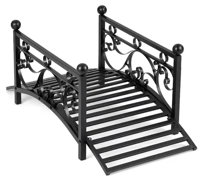 Zdjęcie produktu dla Mostek ogrodowy COSTWAY o szerokości 101,5 cm, metalowy, do użytku nad oczkiem wodnym (maks. obciążenie 150 kg), most z dekoracyjnymi barierkami, metalowy, w stylu antycznym, stabilny i odporny na warunki atmosferyczne