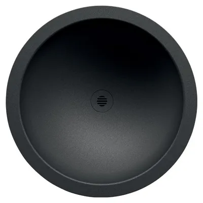 Productafbeelding van Delabie inbouw wastafelmengkraan HEMI, diameter 385mm, zonder overloop, roestvrij staal, mat zwart