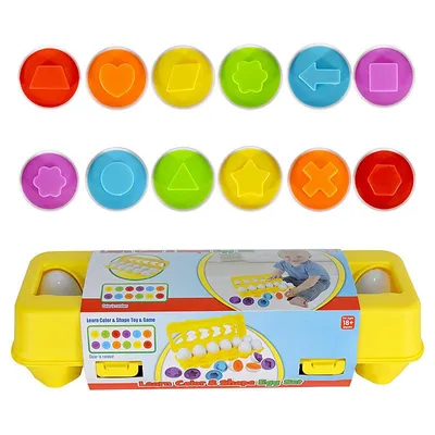 Produktbild von Pädagogisches Lehrmittel,Früherziehungseier zur Formzuordnung, Eieraufbewahrungsspielzeug, Farb- und Formerkennungsspielzeug für Kinder