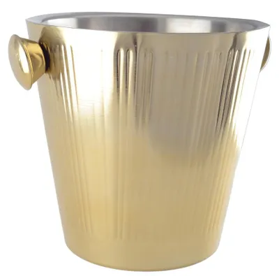 Produktbild von Goldfarbener Sektkübel mit Rippenmuster