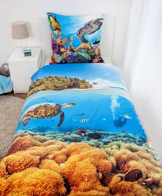 Zdjęcie produktu dla Komplet pościeli zwierzęta morskie 2 szt. 135x200 cm 100% mikrofibra