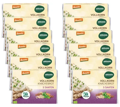 Produktbild von Vollkorn-Knäckebrot 5 Saaten, 12 x 250g