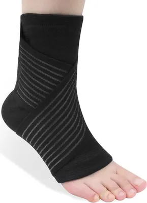 Image de Bandage de cheville ACWOO pour femmes hommes noir 1 pack