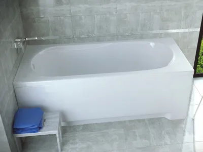 Produktbild von BADLAND Badewanne Rechteck Bona 160x70 mit Acrylschürze, Füßen und Ablaufgarnitur GRATIS