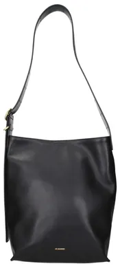Image de Jil Sander Cannolo Tote noir, cabas cuir, bandoulière