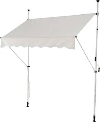 Produktbild von GOPLUS Klemmmarkise, Markise Balkon ohne Bohren, Markise mit Handkurbel, höhenverstellbar, UV-beständig & wasserabweisend (Weiß, 250 cm)