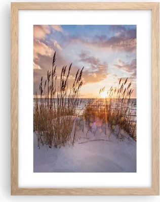 Produktbild von Gerahmtes Poster - Rahmen in heller Eiche - Westen auf der Strand - 30x40 cm - Wand Bild - Wanddeko - Wandbilder - Kunstposter - Wandposter - Bilderrahmen - Bilder - Kunstdruck - P2NPA30x40-4710