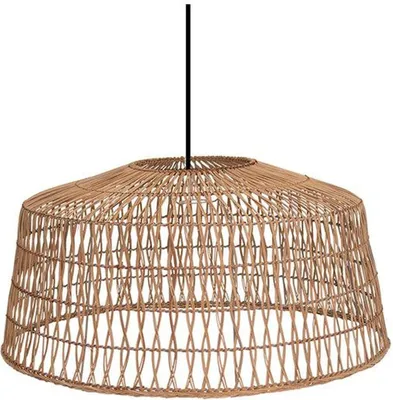 Obrázek produktu pro Závěsná lampa ratanové stínidlo velké Ø 79 cm černá přírodní E27 moderní boho závěsná lampa jídelna obývací pokoj
