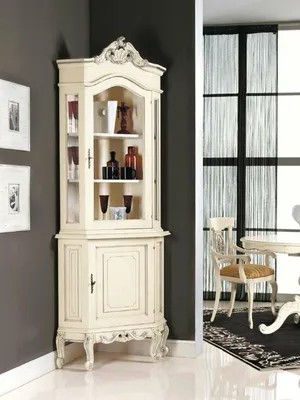 Produktbild von Schränke Holz Vitrinen Glas Schrank Echtholz Vitrine Wohnzimmer Möbel Anrichte