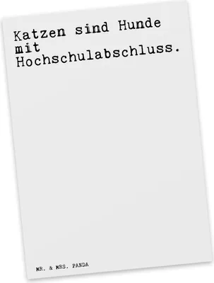 Produktbild von Mr. & Mrs. Panda Postkarte Katzen sind Hunde mit... - Weiß - Geschenk, Frauchen, kunstkarte, Haus, Postkarten, Sprüche, Spruch, witzig, Tier, Grußkarte, Ansichtskarten