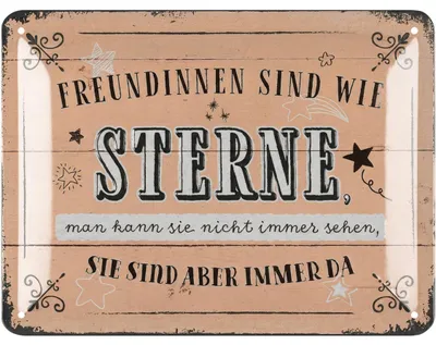 Produktbild von LANOLU Retro Blechschild Freundinnen, BFF Sachen für Mädelsabend, Shabby Chic Deko, Spruch Freundschaft, vintage Metallschild 15x20 cm