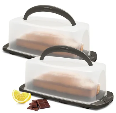 Produktbild von Kuchentransportboxen 2er Set, 2x rechteckig hoch