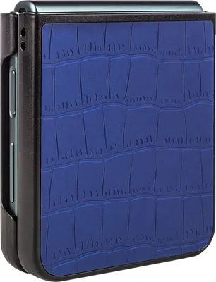 Produktbild von Für Samsung Galaxy Z Flip4 Design Crocodile Texture Blau Hülle Schutz Hart Cover