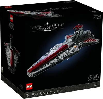 Image de LEGO Star Wars UCS Croiseur d'attaque républicain de classe Venator, kit de modélisme pour adultes, cadeau pour hommes et femmes, The Clone Wars Set avec 2 minifigurines 75367