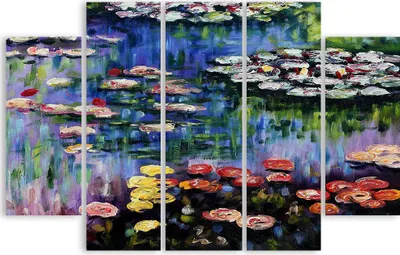 Produktbild von Legendarte - Kunstdruck auf Leinwand - Seerosen Claude Monet - Wanddeko, Canvas cm. 150x100 Typ A2 (5 Stück)
