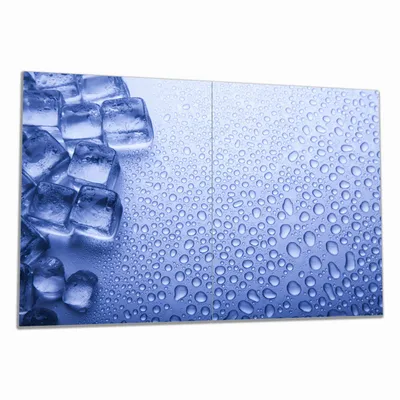 Produktbild von Wallario Herdabdeckplatte aus Glas, Größe 80 x 52 cm 2-teilig, Motiv Wassertropfen auf Glas